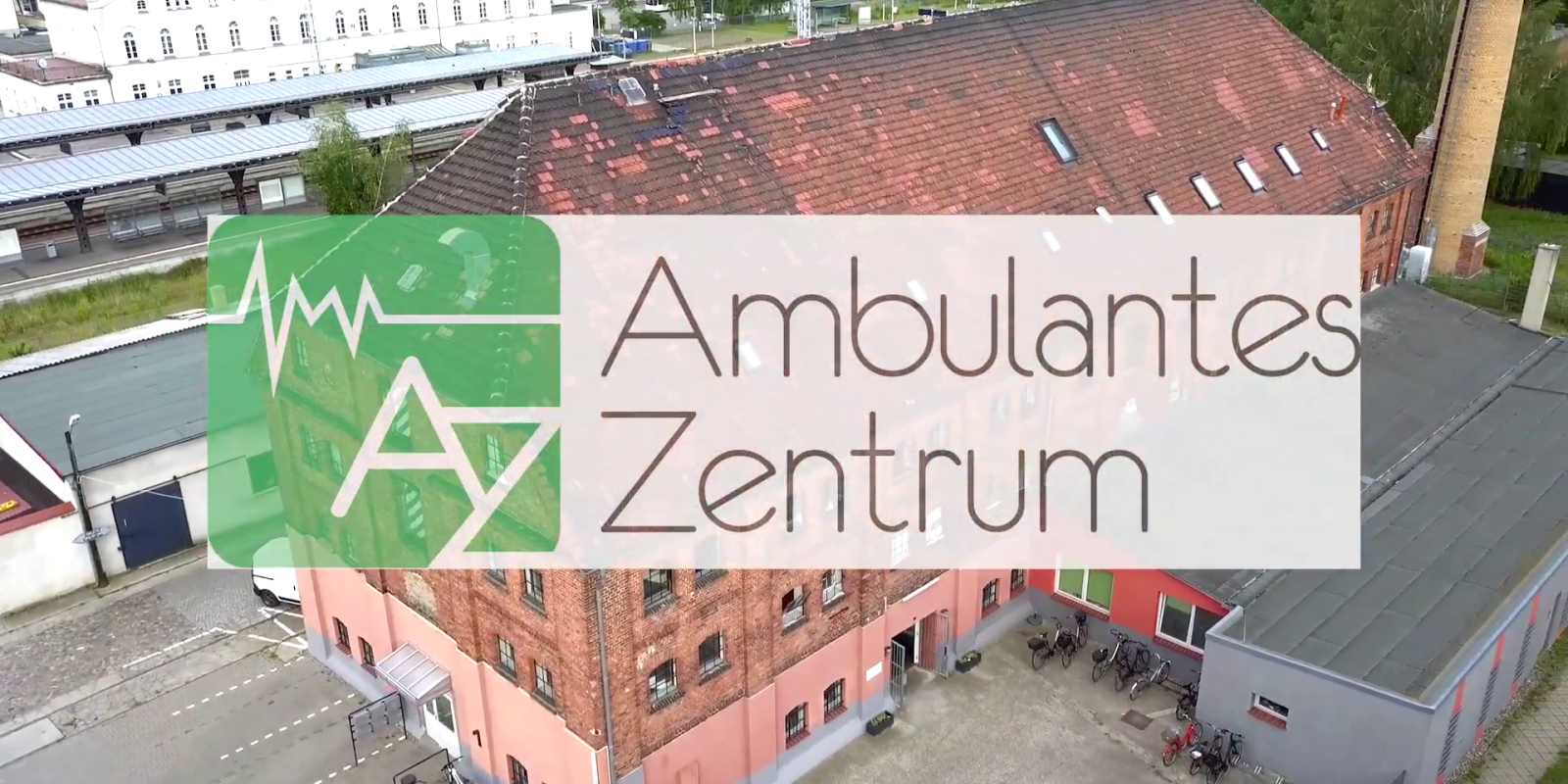 Luftaufnahme des Gebäudes vom Ambulanten Zentrum im Werkweg nahe Bahnhof in Güstrow