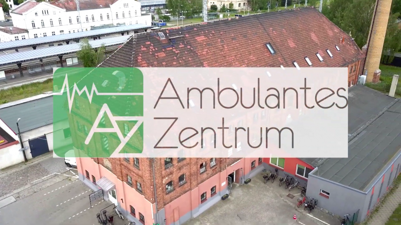 Luftaufnahme des Gebäudes vom Ambulanten Zentrum im Werkweg nahe Bahnhof in Güstrow